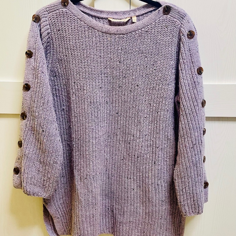 Soft Surroundings Cosy Lavander Cable Knit Sweater